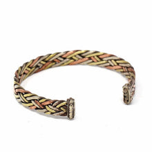 Load image into Gallery viewer, Copper and Brass Cuff Bracelet: Healing Weave - DZI (J)
