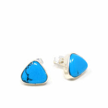 Load image into Gallery viewer, Sterling Silver Earrings, Triangle with Turquoise
