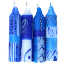 Load image into Gallery viewer, Hand-Painted 4&quot; Dinner or Shabbat Candles, Set of 4  (Feruzi Design)

