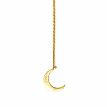 Load image into Gallery viewer, Crescent Moon Goldtone Pendant Necklace
