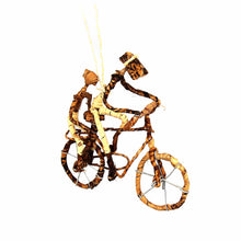 Load image into Gallery viewer, Banana Fiber Bicycle Ornament, Two Riders - Set of 2 Ornaments
