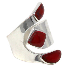 Load image into Gallery viewer, Wide Red Jasper and Silver Ring - Size 8
