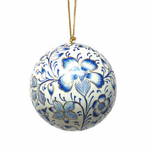 Load image into Gallery viewer, Handpainted Ornament Blue Floral
