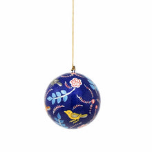 Load image into Gallery viewer, Handpainted Ornament Birds and Flowers, Blue - Pack of 3
