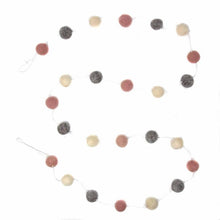 Load image into Gallery viewer, Hand Crafted Felt from Nepal: Pom Pom Garlands, Dark Grey/Pink
