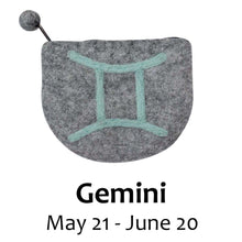 Load image into Gallery viewer, Felt Gemini Zodiac Coin Purse - Global Groove

