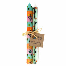 Load image into Gallery viewer, Tall Hand Painted Candles - Pair -Imbali Design - Nobunto
