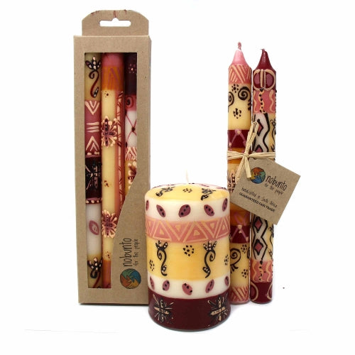 Tall Hand Painted Candles - Pair - Halisi Design - Nobunto