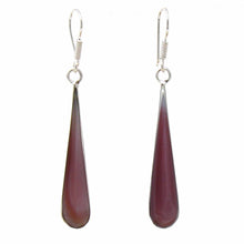 Load image into Gallery viewer, Pink Clam Shell Elongated Teardrop Earrings
