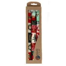 Load image into Gallery viewer, Set of Three Boxed Tall Hand-Painted Candles - Ukhisimui Design - Nobunto
