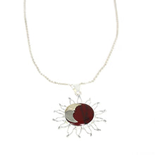 Load image into Gallery viewer, Sun and Moon Red Jasper Pendant with Chain
