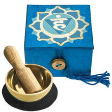 Load image into Gallery viewer, Mini Meditation Bowl Box: 2&quot; Throat Chakra - DZI (Meditation)
