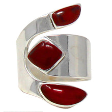 Load image into Gallery viewer, Wide Red Jasper and Silver Ring - Size 8
