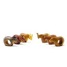 Load image into Gallery viewer, Set of Six Mahogany Wood Animal Napkin Rings - Jedando Handicrafts
